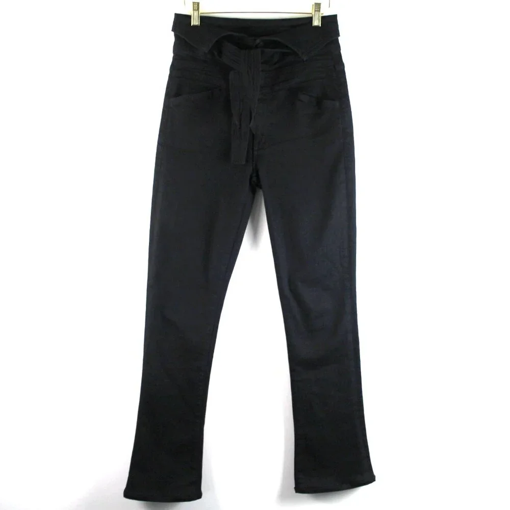 Revolve MOTHER The Triple Stack Runaway Not Guilty Black Belted Jeans 26 - Picture 2 of 8
